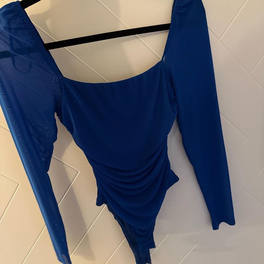 Princess Polly Blue Long Sleeve Bodysuit